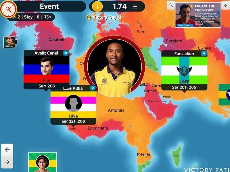 Victory Path gameplay screenshot showing strategic map and interface